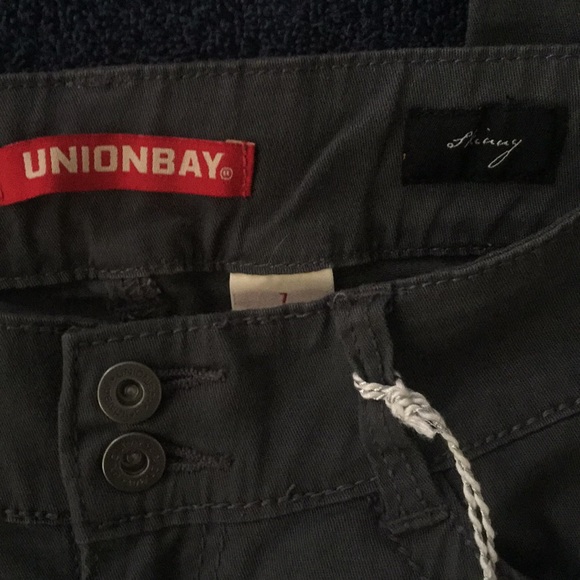 NWT Unionbay Dark Gray Skinny Pants 7 - Picture 5 of 6